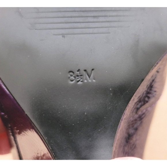 Guess Purple Patent Leather Wedge Shoes Womens Size 8.5 Peep Toe Heels - Picture 12 of 12